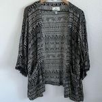 American Eagle Open From Kimono Sweater Multi Print Boho Festival Oversized XS Photo 0