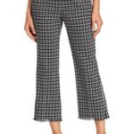 Max Mara Weekend Valico Fringe-Trim Plaid Cropped Pants Black White 8 Photo 1