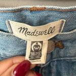 Madewell ‎ sz 6 blue distressed cut off denim Mini Skirt Photo 3