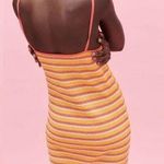 ZARA Striped Jacquard Crochet Midi Dress Photo 1