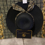 Adrienne Vittadini  Black & Gold Kimono Cover-Up + Wide Brim Hat Set NWT Photo 7