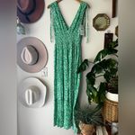ZARA ditsy floral v neck maxi dress Kelly green Women’s SIZE MEDIUM new Photo 4