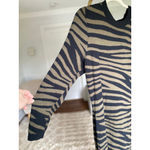 Lane Bryant  Sweater Midi Dress Zebra Stripe Long Sleeve Neutral Black 22/24 Fall Photo 4