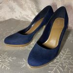 Fioni  Navy Blue Suede Like Heels Photo 0