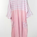 Vtg House Dress Bath Robe Terry Cloth Grannycore Pink 80s 90s Zipper Pocket XL Photo 0