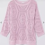 J.JILL Windsor Sweater Open Knit Crochet 3/4 Photo 3