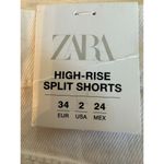ZARA  White High-Rise Split Shorts Size 2 NWT! Photo 5