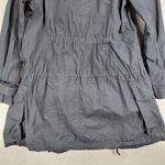 JNBY Womens Pea Coat Medium Black Double Breasted Drawstring Waist Longline Photo 9