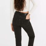 Madewell Classic Straight Jeans Lunar Wash Black High Rise Stretch Denim US 24 Photo 3