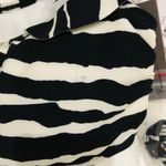 Vince Camuto Women's Bikini Top Swimwear Ruffle Sleeve Zebra Print Black Medium Photo 2