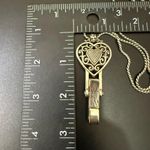 Brighton Reno Heart Badge Clip Necklace Pendant Swarovski 32”-34” Necklace 38g. Photo 4