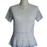 Hinge Lace Peplum Crewneck Top Photo 0
