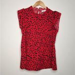 Angashion  nwt size XL Stylish Red Leopard Print Ruffle Blouse Photo 3
