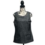 CAbi  Womens CeCe Top Shell Sleeveless Black Tweed Herringbone Style 993 M Casual Photo 1