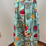 Grace Karin  Turquoise Rockabilly Viva Frida Kahlo Pleated A-Line Skirt Photo 3