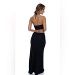Luli Fama NEW  BRILLA Black Double Loop Bandeau Long Dress Small Photo 8