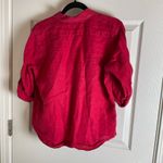 Ralph Lauren Lauren Red 100% Linen Button Down Shirt Women' Sz medium Photo 8