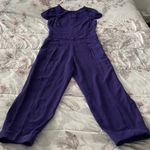 Emporio Armani Purple Acetate Button Cuffs Cap Sleeves Jumpsuit, size 4 Photo 0