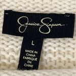 Jessica Simpson Ivory Chunky Knit Funnel Neck Bell Sleeve Sweater Size Large Photo 8