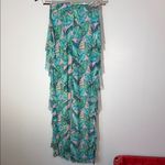 Tropical‎ Print Women Swim Coverup Pants Stretchy Sheer L Green Size L Photo 1