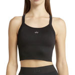 Alo Yoga Seamless Ribbed Favorite Bra Tank Black L Photo 0