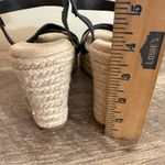 BKE  Espadrille Wedge Sandals Black Women’s Size 7.5 Ankle Strap Buckle Photo 5