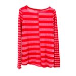 Pilcro and the Letterpress  Size Large Long Sleeve T-Shirt Red and Pink Striped Photo 1