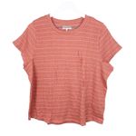Madewell NEW Smocked Shrunken Shirttail Tee Sweet Dahlia Orange Women's Size XL Photo 2