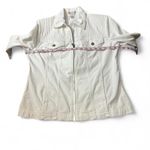 Denim Zip Up‎ Jacket White Size M Photo 4