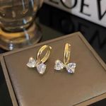 Gold Bow Hoop Earrings Photo 1