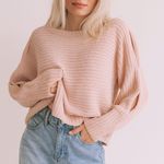 Calia by Carrie Underwood Blush Pink Ribbed Chenille Sweater XL Photo 0