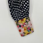 For Love And Lemons Anya Tie Front Floral Coquette Puff Sleeve Crop Top XS Black Photo 9