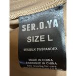 NEW SER.O.YA Tan Beige Silk Satin High Waisted Wide Leg Trousers Pants Size L Size L Photo 5