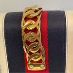 Gucci Sylvie Mini Leather Shoulder Bag, White w/ Red & Blue Sherry Line-Preowned Photo 13