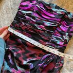 Cache Y2K Ruched Strapless 100% Silk Multicolored Printed Party Cocktail Dress 4 Photo 7