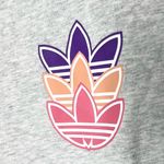 Adidas  Heather Gray Cropped T-Shirt with Colorful Logo Size Large Photo 4