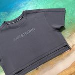 Just Strong / Charcoal Oversized Athletic Cropped Top Tonal Photo 7