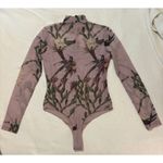 ALL SAINTS Nolina Elia Floral Botanical Print Long Sleeve Mesh Bodysuit Sz 0 Photo 2