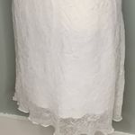 Speechless White Chiffon Deep V Neckline Lacey Overlay Midi Lined Dress 13 Photo 12