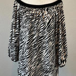 Karen Kane  Off Shoulder Zebra Print Sweater Black/White Size Medium Photo 0