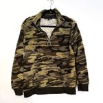 Derek Heart Camo Sherpa 1/4 Zip Up Pullover with Front Pocket- Size Large Photo 1