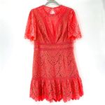 Saylor NEW Darian Open Back Lace Ruffle Minidress Dress Peach Sz Large Coquette Photo 2