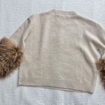 Alice + Olivia Shiela pullover Sweater With Fur Cuffs Photo 5