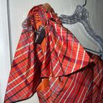 J.Crew  NWT One Shoulder Ocho Silk Blend Orange Plaid Dress with Bows Size 2 Photo 6