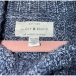 Lucky Brand  Women’s XL Blue Chunky Knit Turtleneck Cropped Sweater Cozy Oversize Photo 1