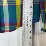 1901  Plaid Madras Button-Down Shirt M Colorful Check Western Style 100% Cotton Photo 4