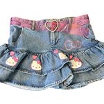 Hello Kitty  Pink Heart Belt Denim Mini Skirt Size Large NWT Photo 3