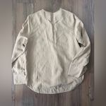COS Linen Blend Long Sleeve Blouse Beige Brown Top Resortwear Beach Coastal Photo 1