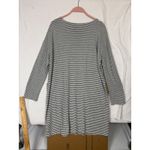 J.Jill Gray Striped Sweater Tunic Dress Pockets Long Sleeve Sz L Oversized Photo 5