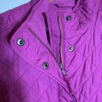 Talbots Diamond Quilted Riding Puffer Vest Women's Medium Purple Fleece Lined Photo 7